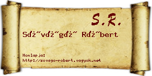 Sóvágó Róbert névjegykártya